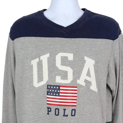 90s Polo Ralph Lauren Polo Grey Thin Sweatshirt (L)