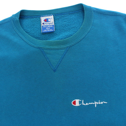 00s Champion Blue Embroidered Sweatshirt (XL)