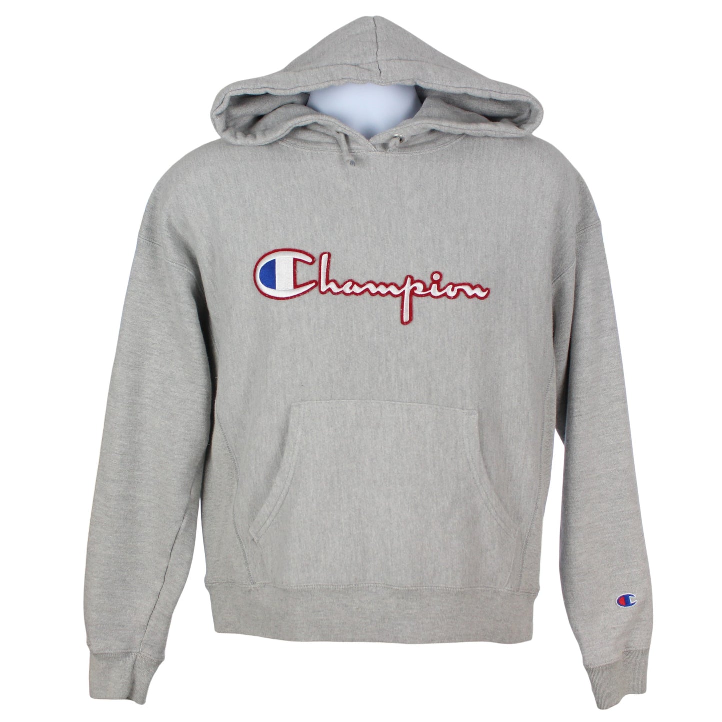 00s Champion Reverse Weave Grey Embroidered Hoodie (XS)