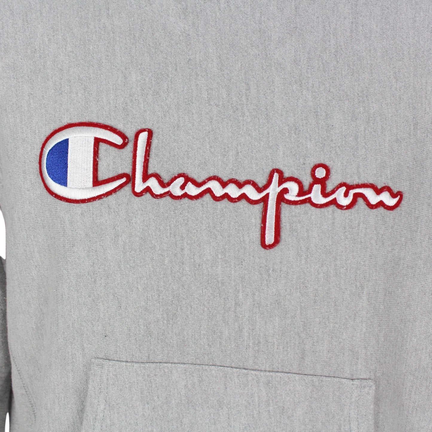 00s Champion Reverse Weave Grey Embroidered Hoodie (XS)