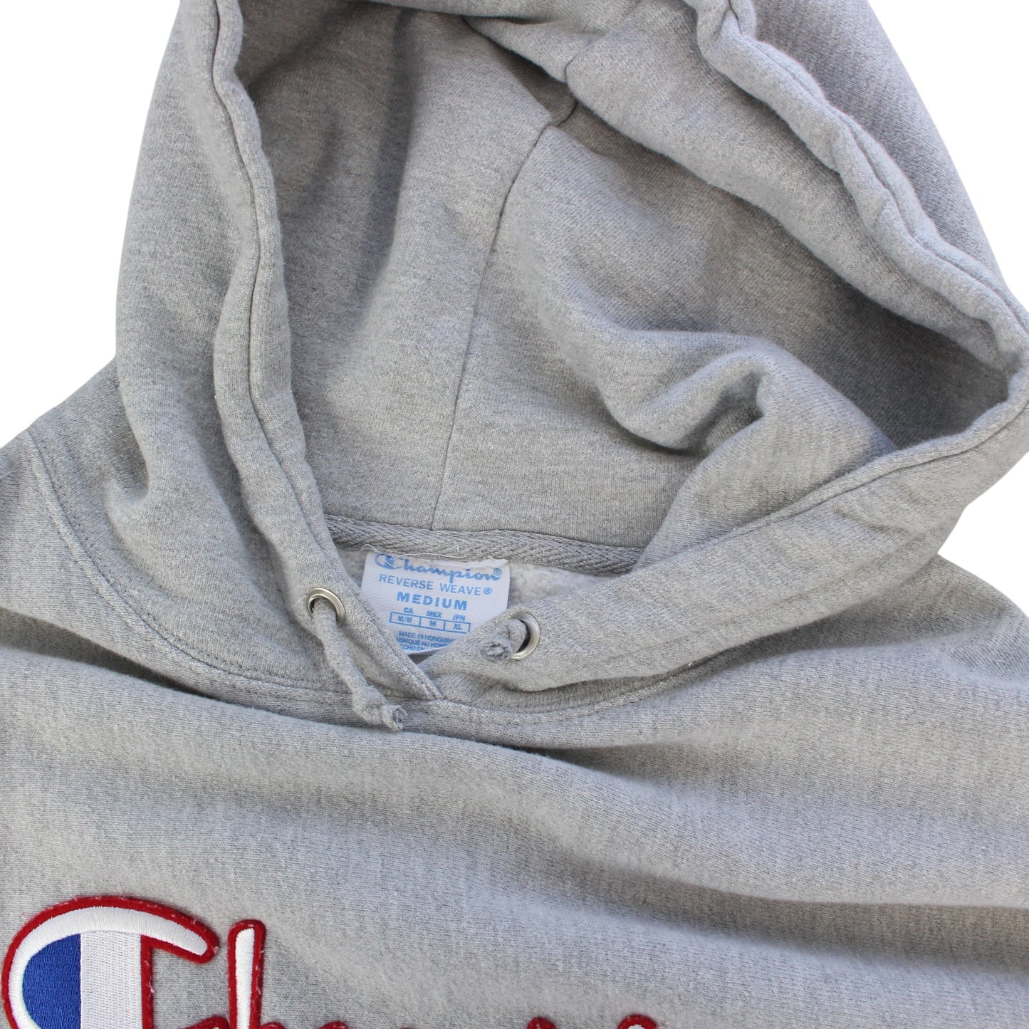 00s Champion Reverse Weave Grey Embroidered Hoodie (XS)