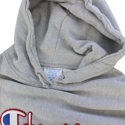 00s Champion Reverse Weave Grey Embroidered Hoodie (XS)