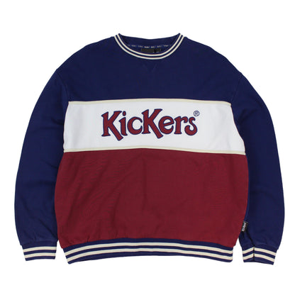 90s Kickers Burgundy Embroidered Sweatshirt (S)