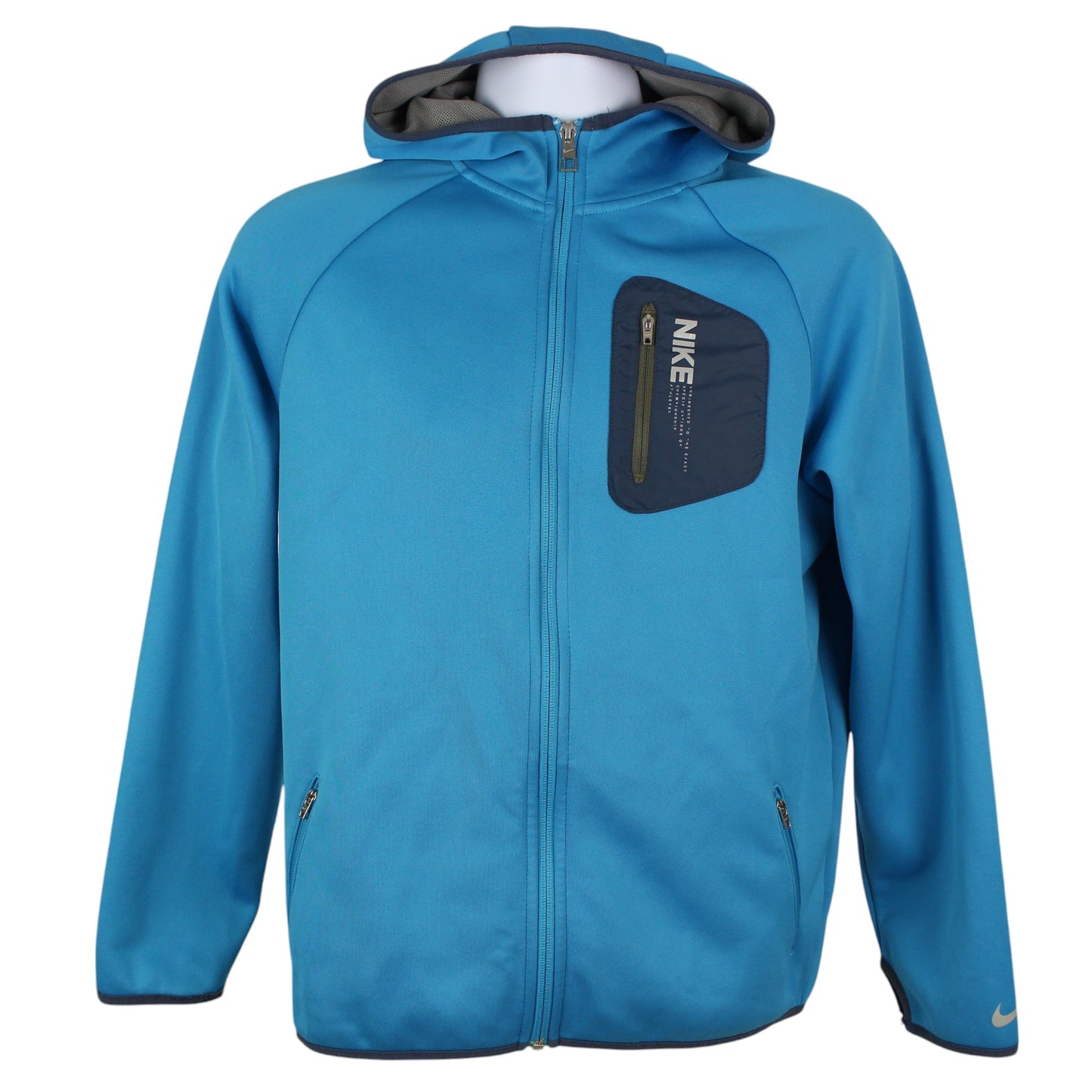 Nike Blue Polyester Full Zip Hoodie (XS)