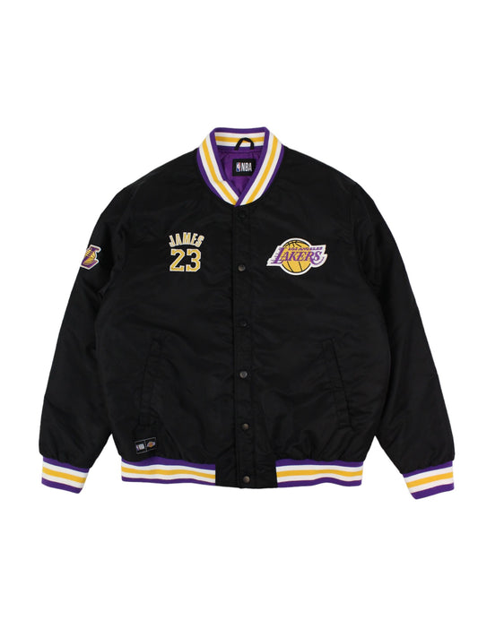 LA Lakers James #23 Black Varsity Jacket (XL)