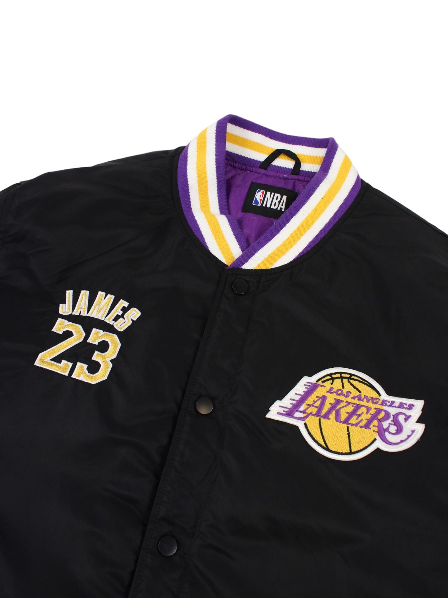 LA Lakers James #23 Black Varsity Jacket (XL)