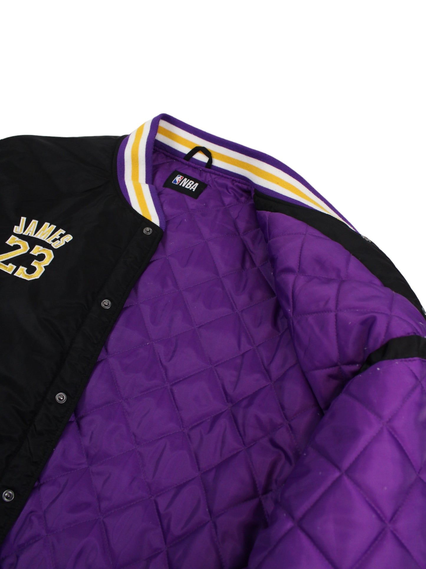 LA Lakers James #23 Black Varsity Jacket (XL)