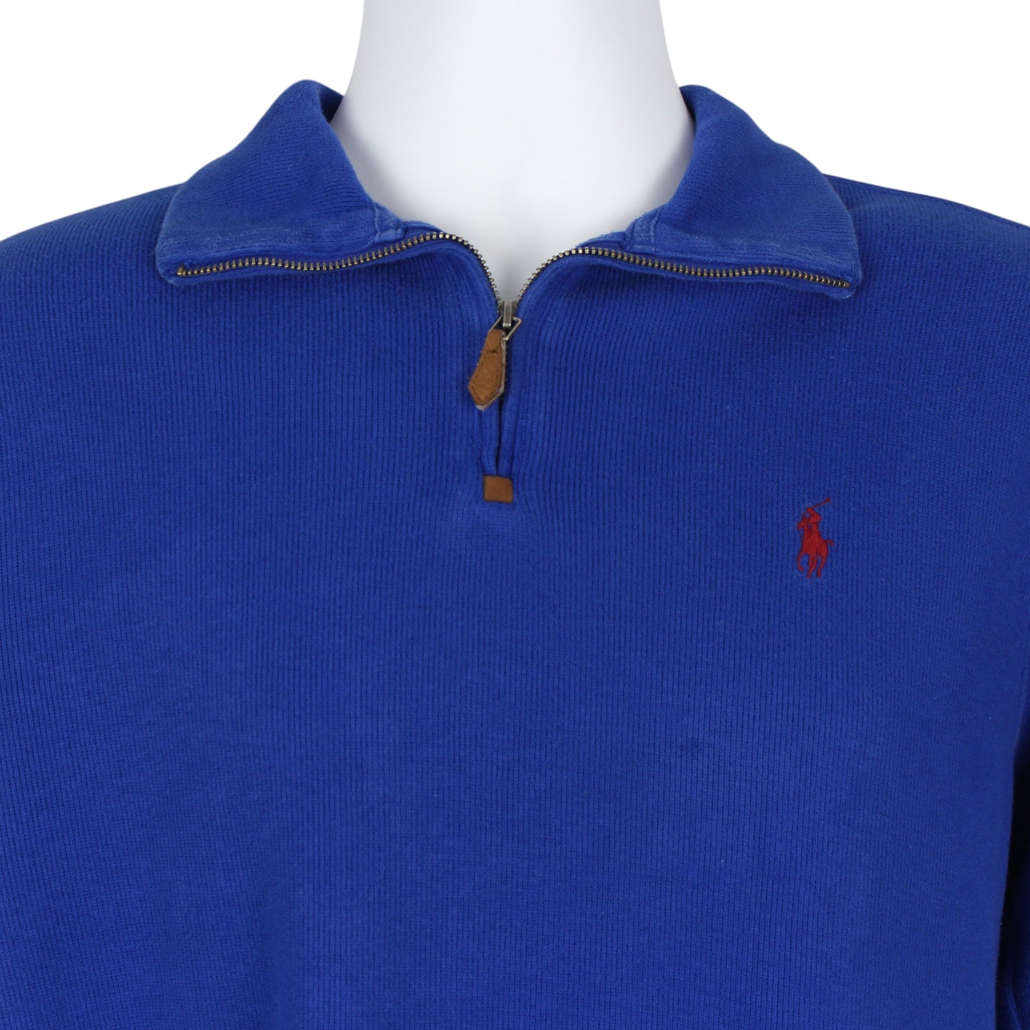 00 Polo Ralph Lauren Blue Emrboidered 1/4 Zip Sweatshirt (S)