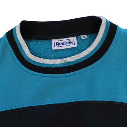 90s Reebok Black/Blue Sweatshirt (XL)