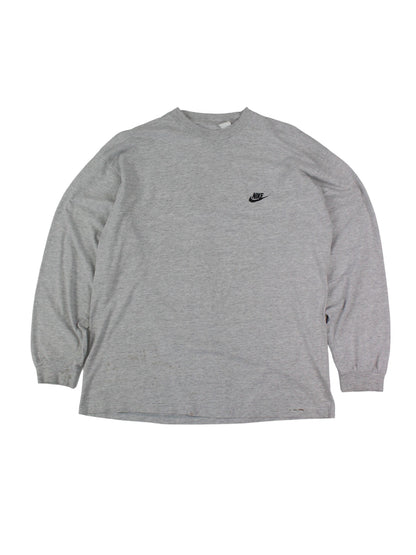 90s Nike Grey Embroidered T-Shirt (L/XL)
