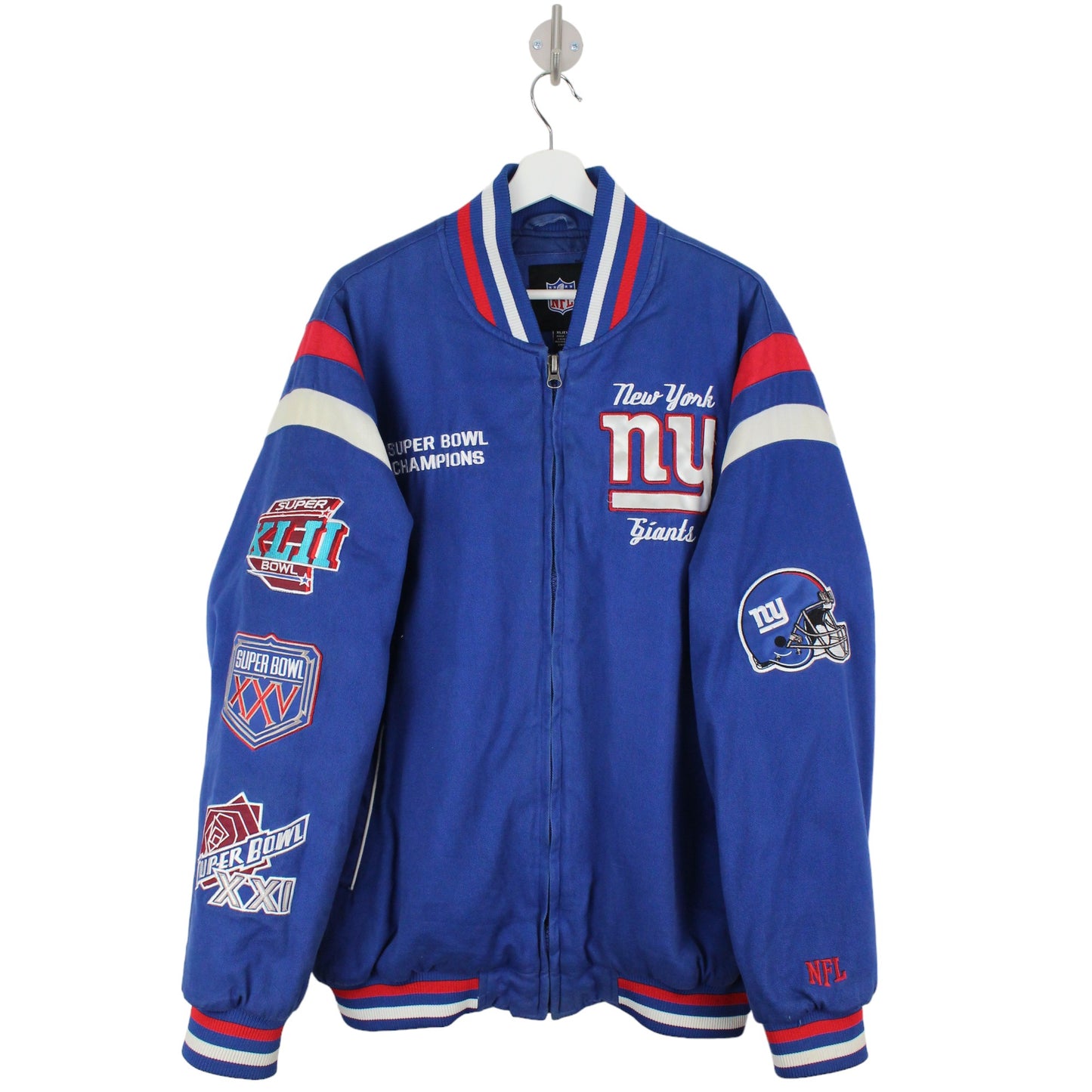 New York Giants Superbowl NFL Blue Varsity Jacket (XXL)