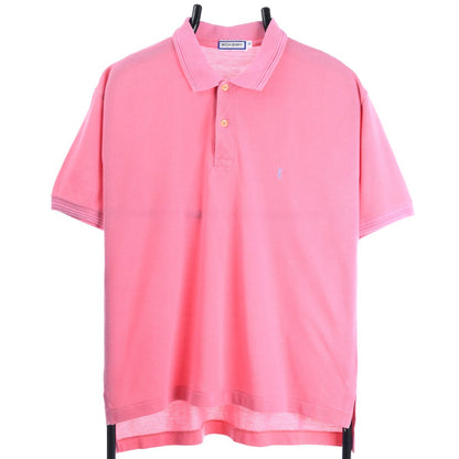 80s Yves Saint Laurent Pink Embroidered Polo Top (S)