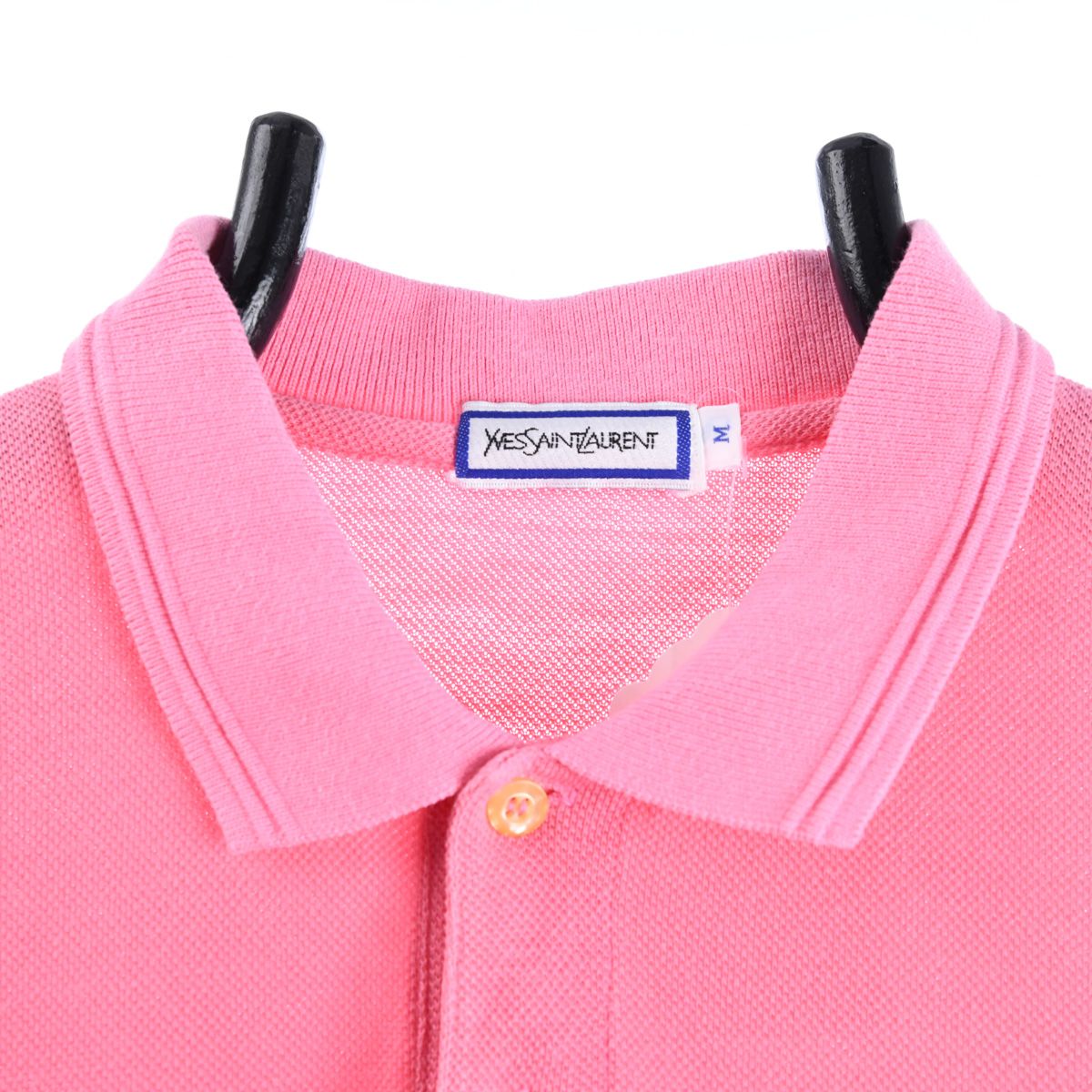 80s Yves Saint Laurent Pink Embroidered Polo Top (S)