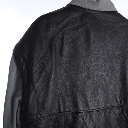 80s Schoot Grey/Black Leather Jacket (M)