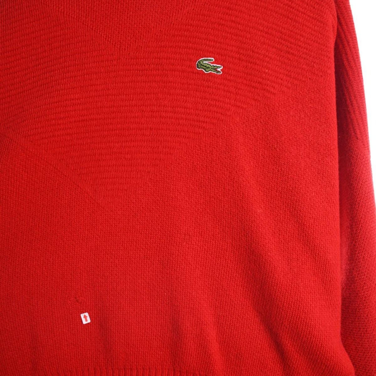 80s Chemise Lacoste Red Knitted Jumper (L)