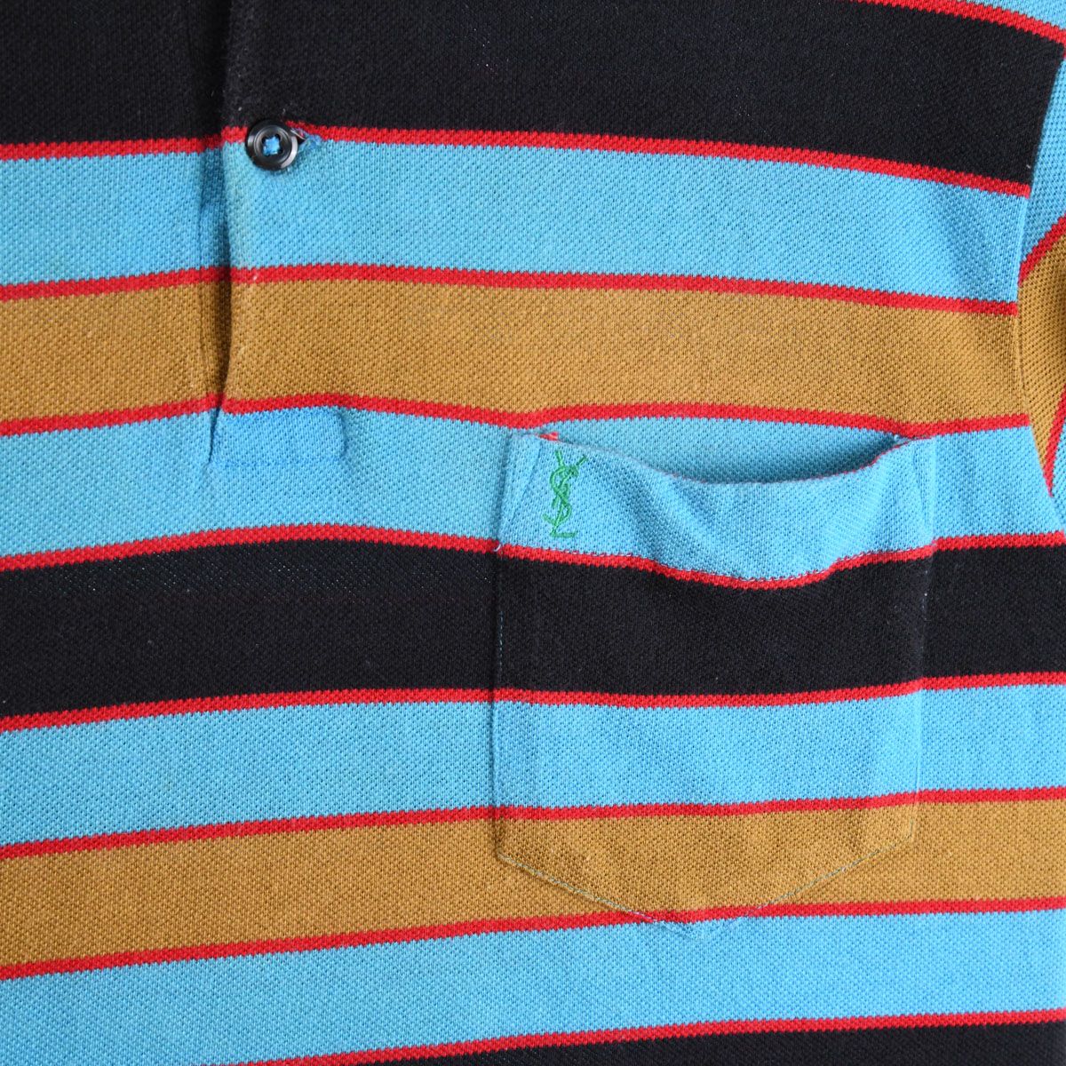 80s Yves Saint Laurent Blue Polo Top (S)