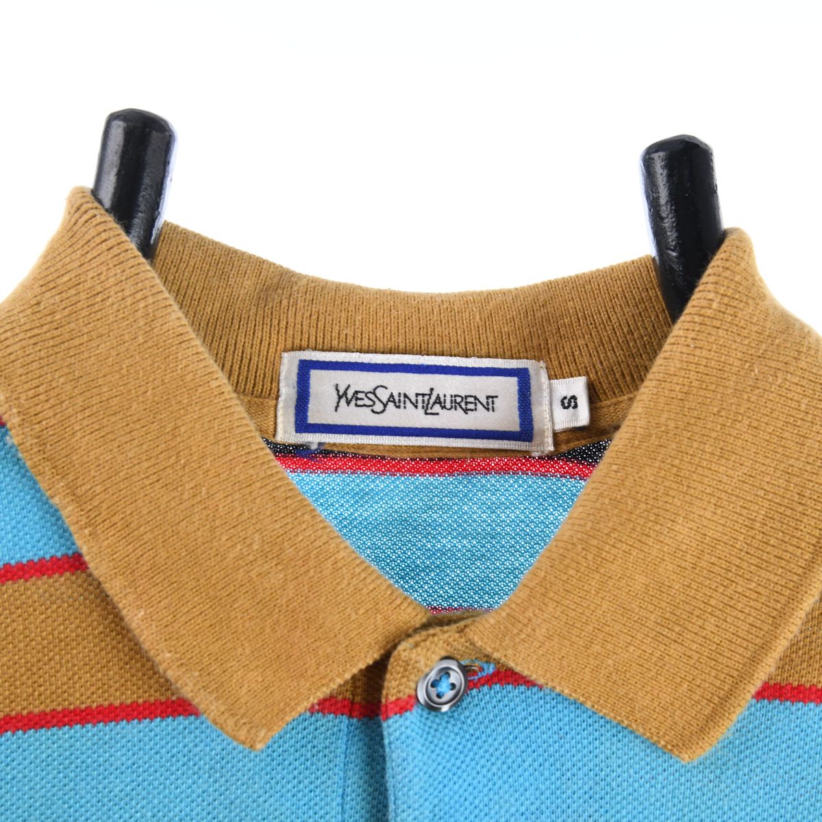 80s Yves Saint Laurent Blue Polo Top (S)