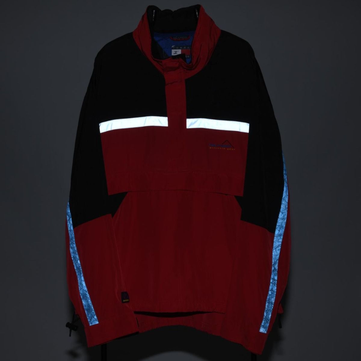 90s Tommy Hilfiger Athletic Red/Black Light Pullover Jacket (XL)