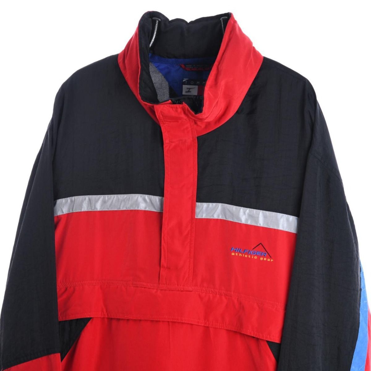 90s Tommy Hilfiger Athletic Red/Black Light Pullover Jacket (XL)