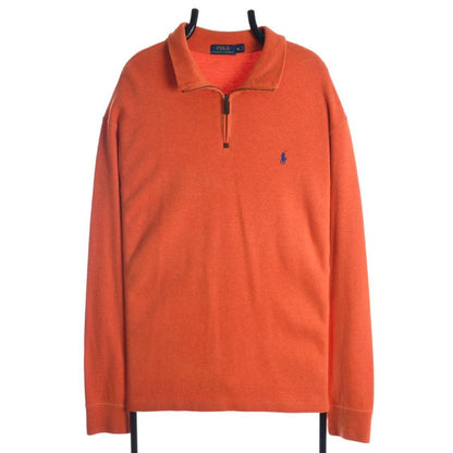 Polo Ralph Lauren Orange Embroidered 1/4 Zip Sweatshirt (XL)