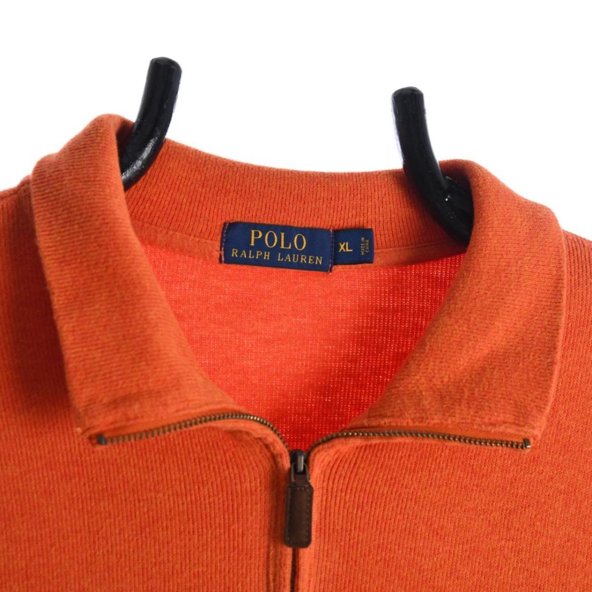 Polo Ralph Lauren Orange Embroidered 1/4 Zip Sweatshirt (XL)