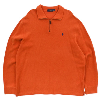 Polo Ralph Lauren Orange Embroidered 1/4 Zip Sweatshirt (XL)