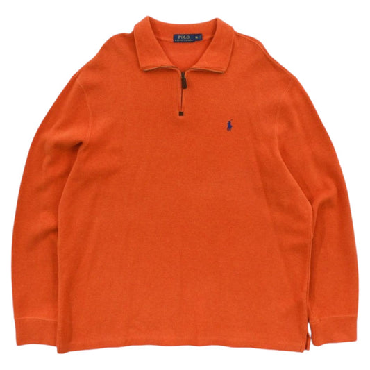 Polo Ralph Lauren Orange Embroidered 1/4 Zip Sweatshirt (XL)