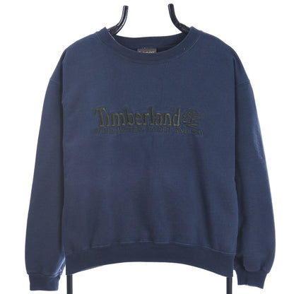 90s Timberland Navy Embroidered Sweatshirt (S)