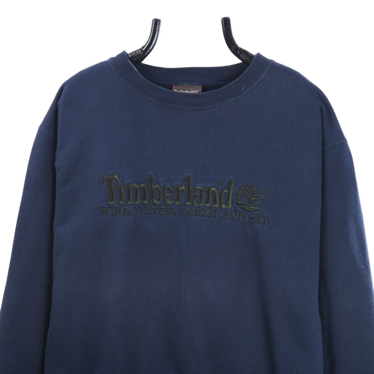 90s Timberland Navy Embroidered Sweatshirt (S)