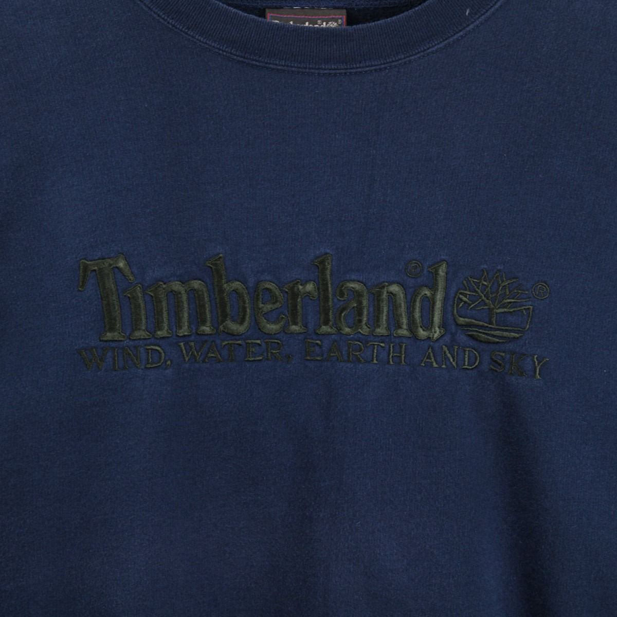 90s Timberland Navy Embroidered Sweatshirt (S)