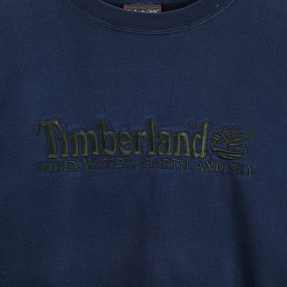 90s Timberland Navy Embroidered Sweatshirt (S)