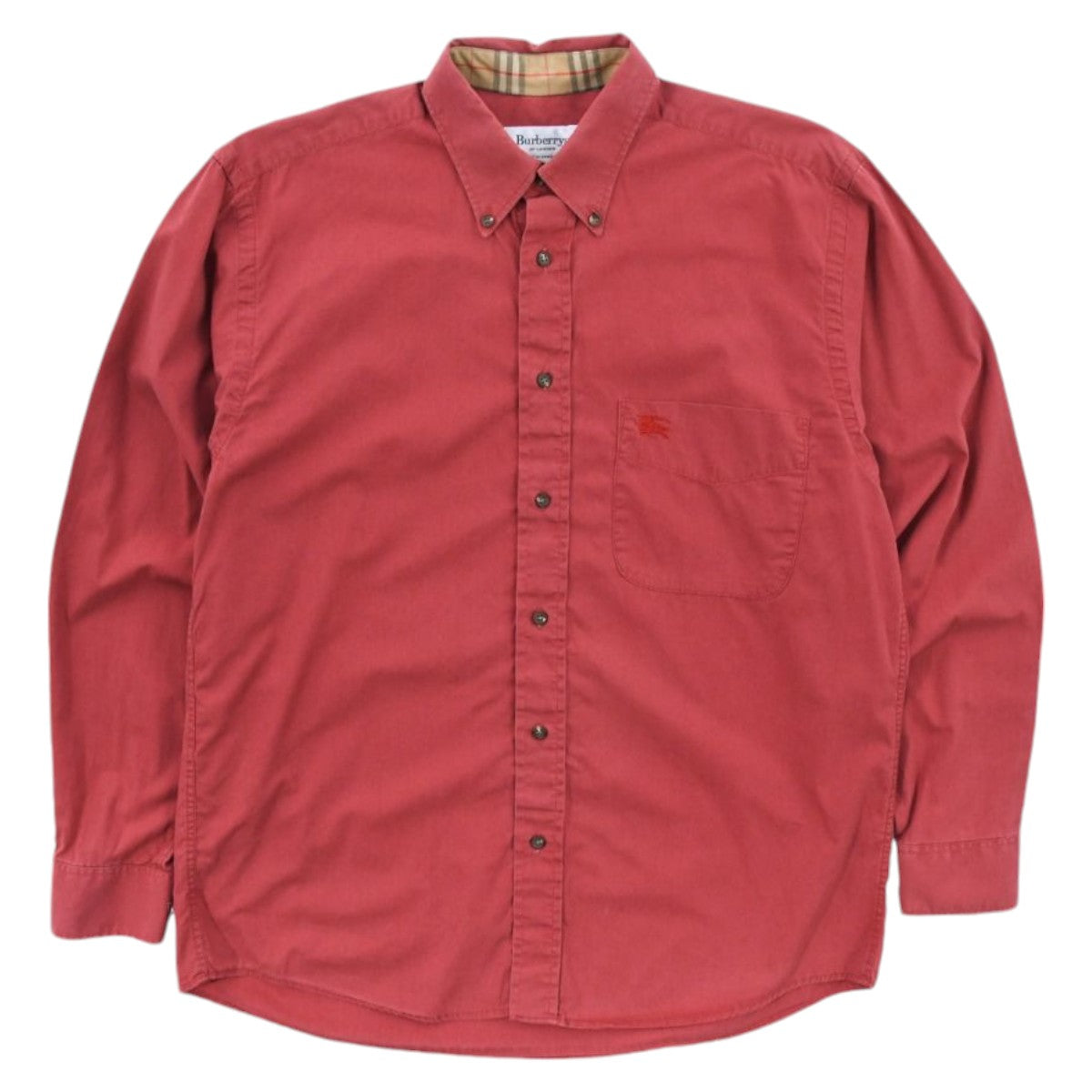 90s Burberrys Red Thick Shirt (M)