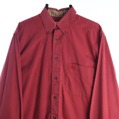 90s Burberrys Red Thick Shirt (M)