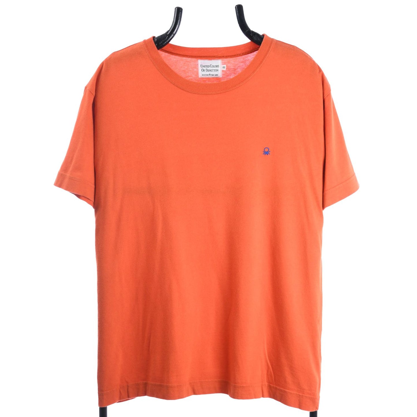 90s Benetton Orange Embroidered T-Shirt (M)