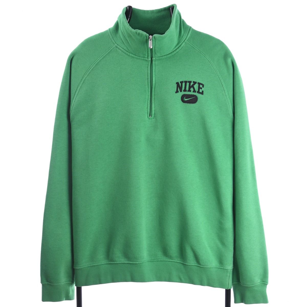 00s Nike Green Embroidered 1/4 Zip Sweatshirt (M)