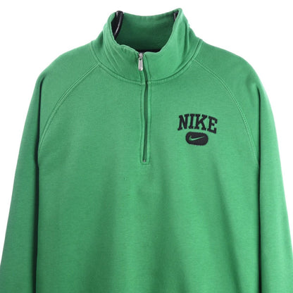 00s Nike Green Embroidered 1/4 Zip Sweatshirt (M)