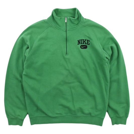 00s Nike Green Embroidered 1/4 Zip Sweatshirt (M)