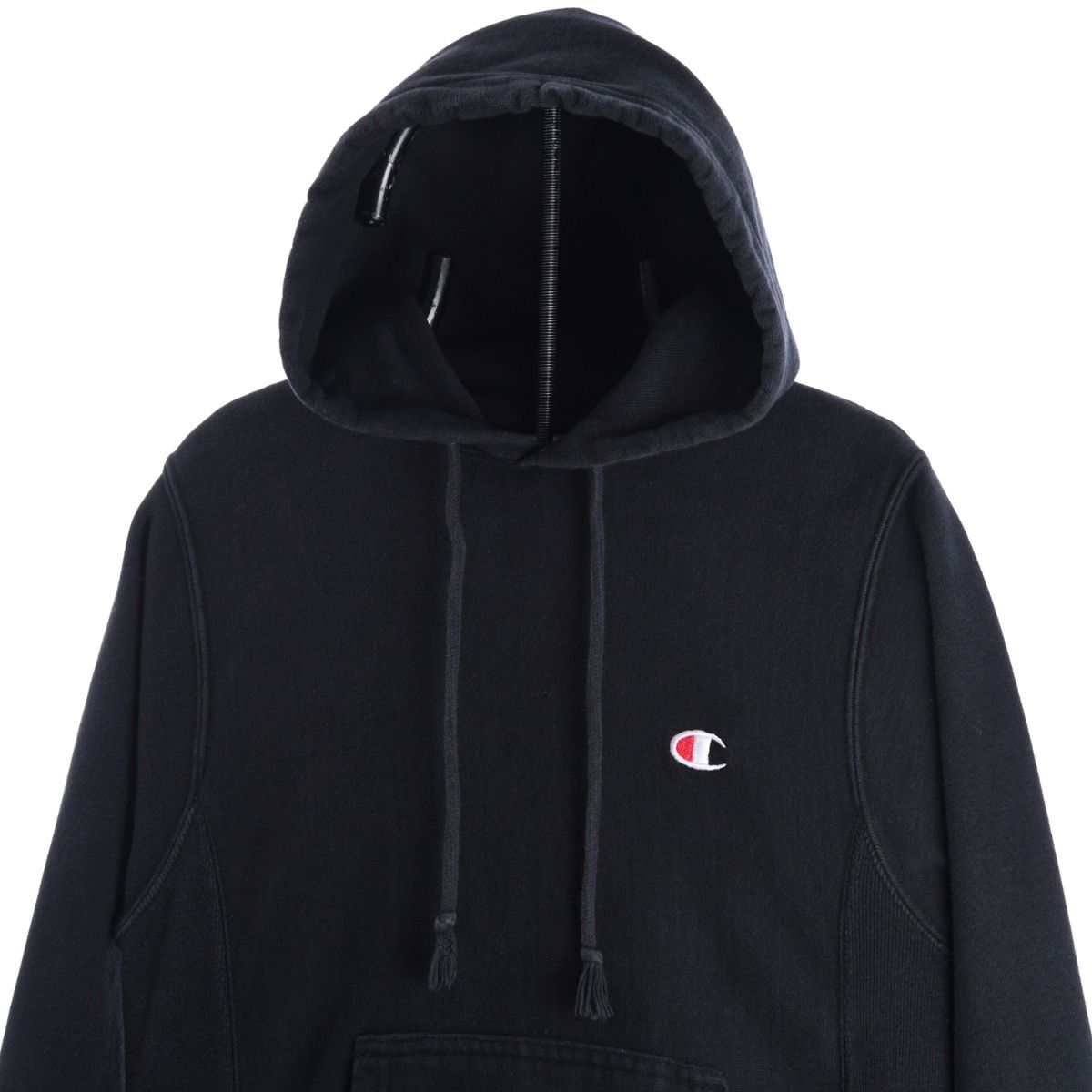 00s Champion Reverse Weave Black Heavy Hoodie (XS)