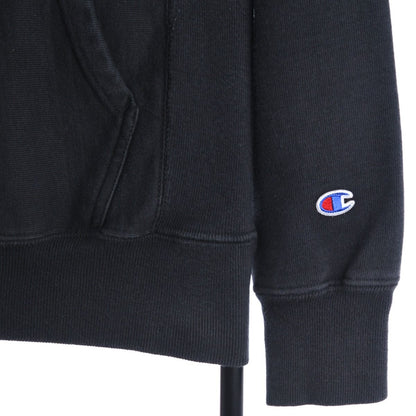 00s Champion Reverse Weave Black Heavy Hoodie (XS)