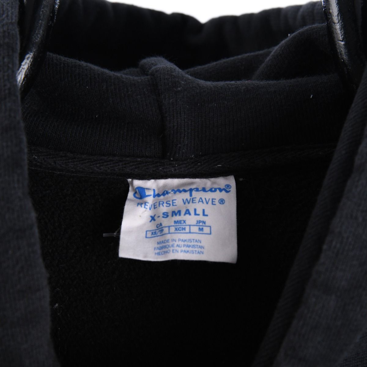 00s Champion Reverse Weave Black Heavy Hoodie (XS)