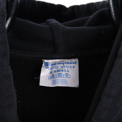 00s Champion Reverse Weave Black Heavy Hoodie (XS)