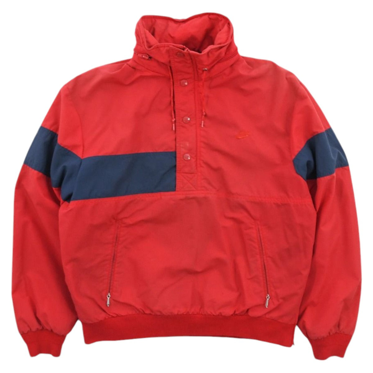 80s Nike Red Fleece Lined Pullover Jacket (XS)