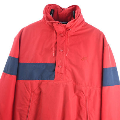 80s Nike Red Fleece Lined Pullover Jacket (XS)