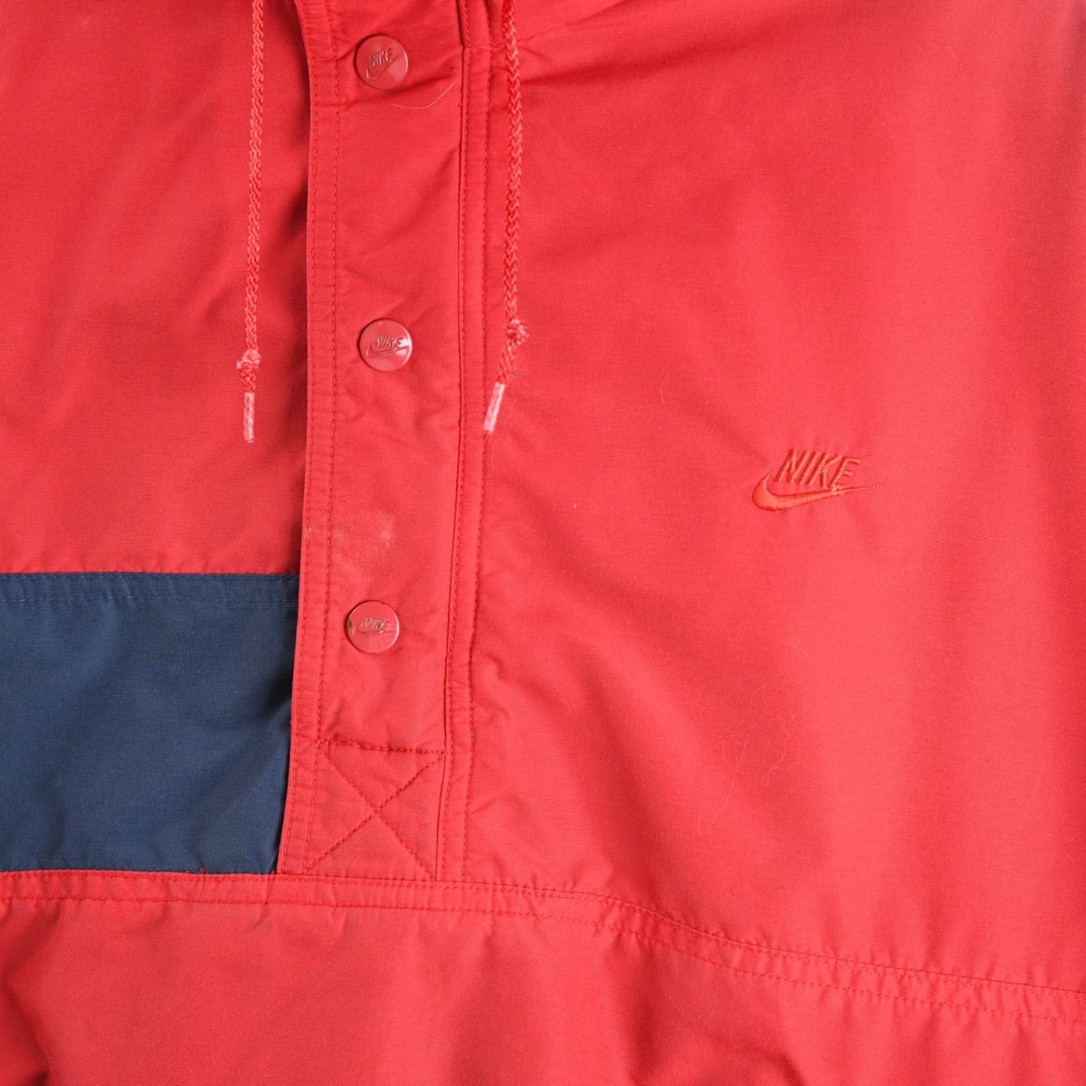 80s Nike Red Fleece Lined Pullover Jacket (XS)