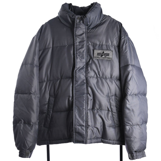 00s Alpha Industries Grey Down Puffer Jacket (L)