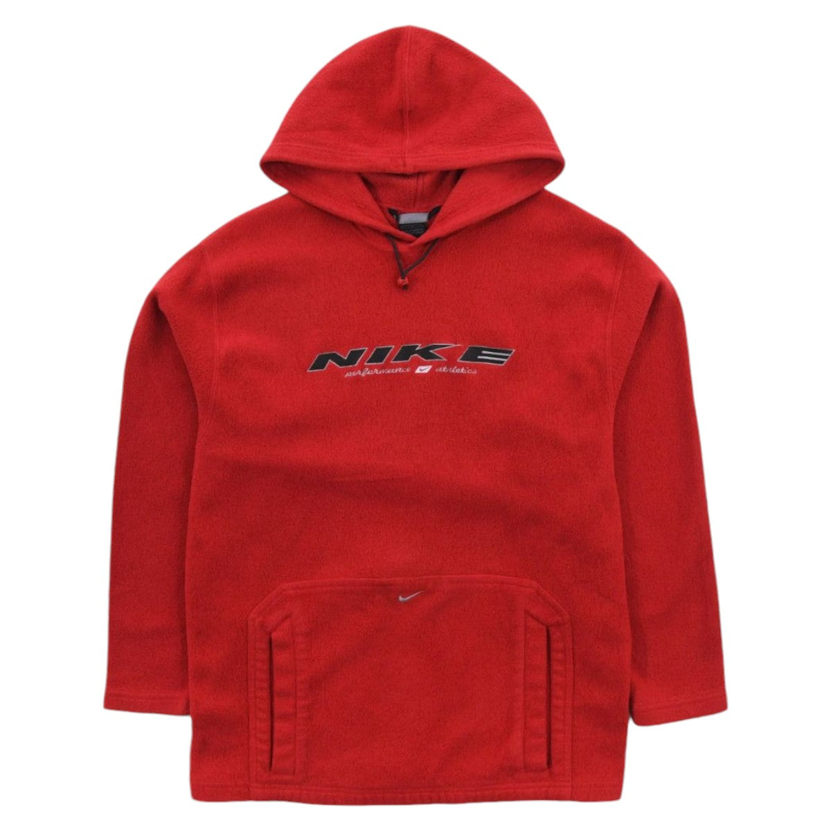 00s Nike Red Embroidered Fleece Hoodie (L)