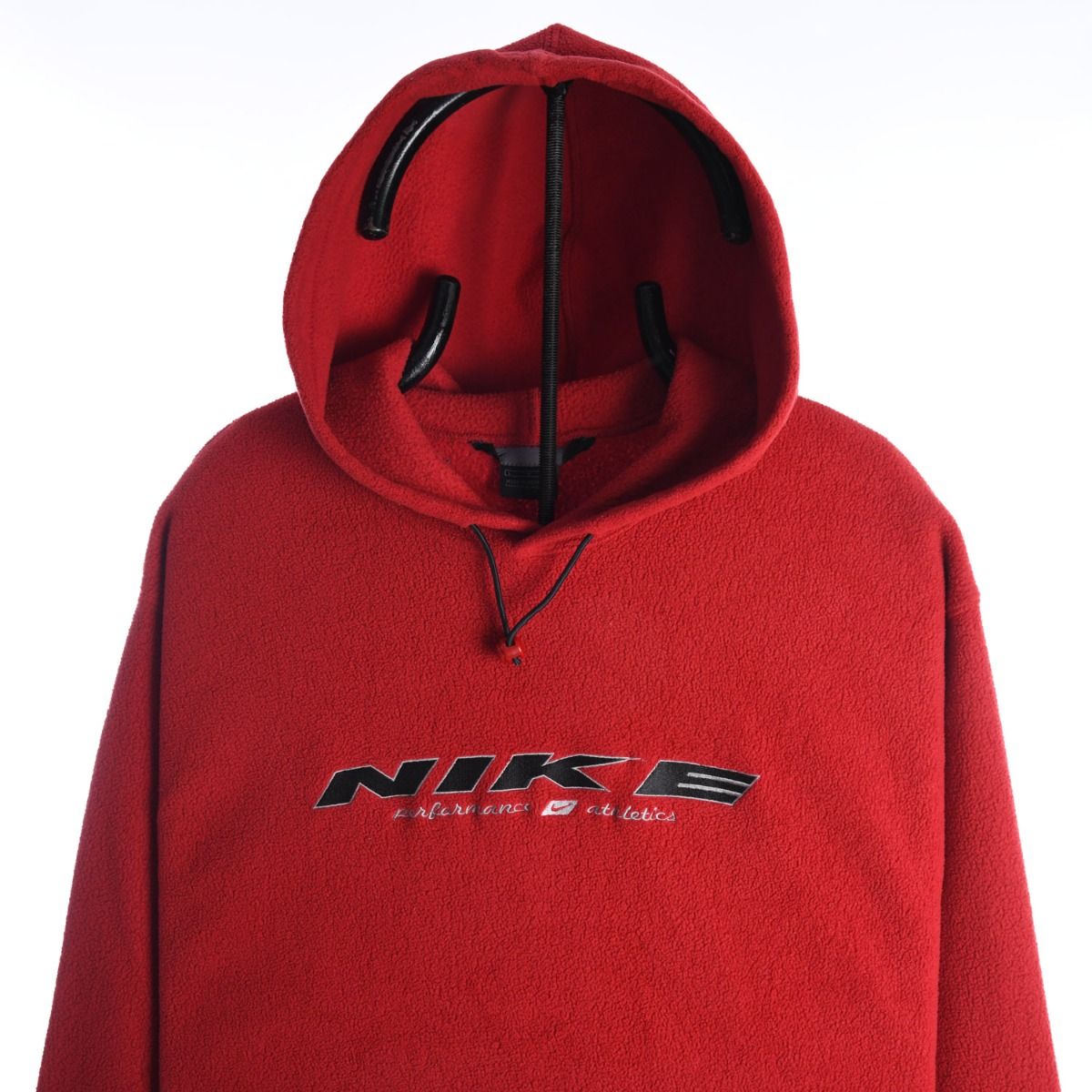 00s Nike Red Embroidered Fleece Hoodie (L)