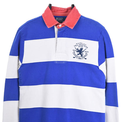 00s Polo Ralph Lauren White/Blue Rugby Shirt (S)