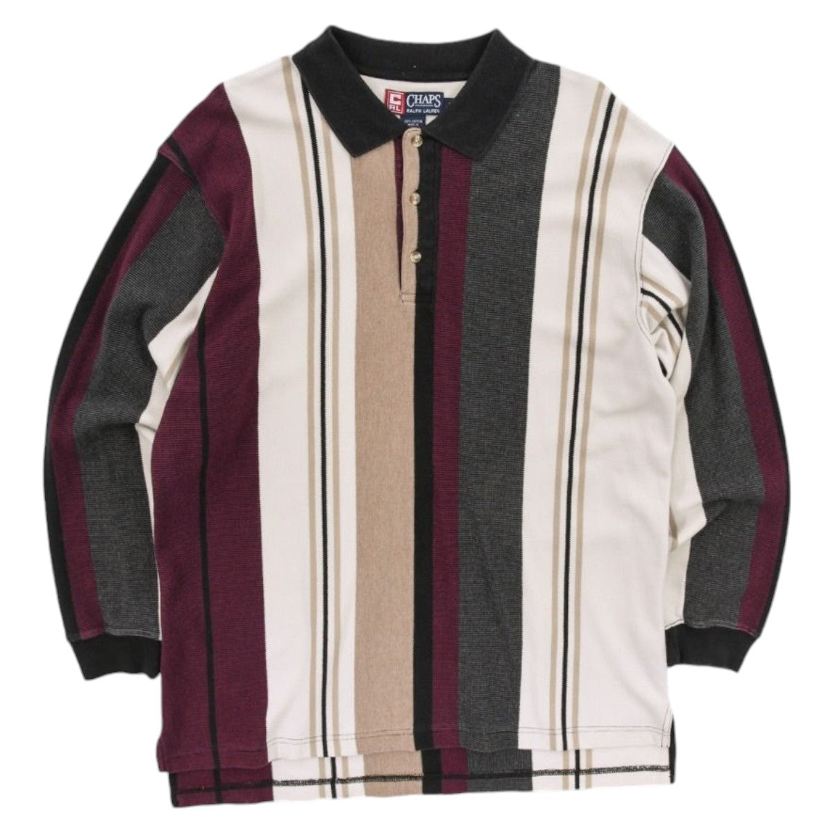 90s Chaps Ralph Lauren Multi Striped Polo Top (L)