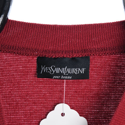 00s Yves Saint Laurent Red Embroidered Sweatshirt (XXS)